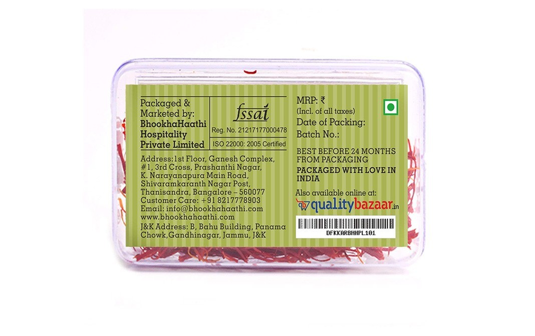 Bhookha Haathi Premium Kashmiri Kesar   Box  1 grams